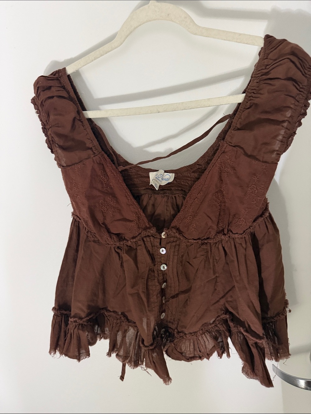 PacSun Brown Ruffled Button-Front Camisole